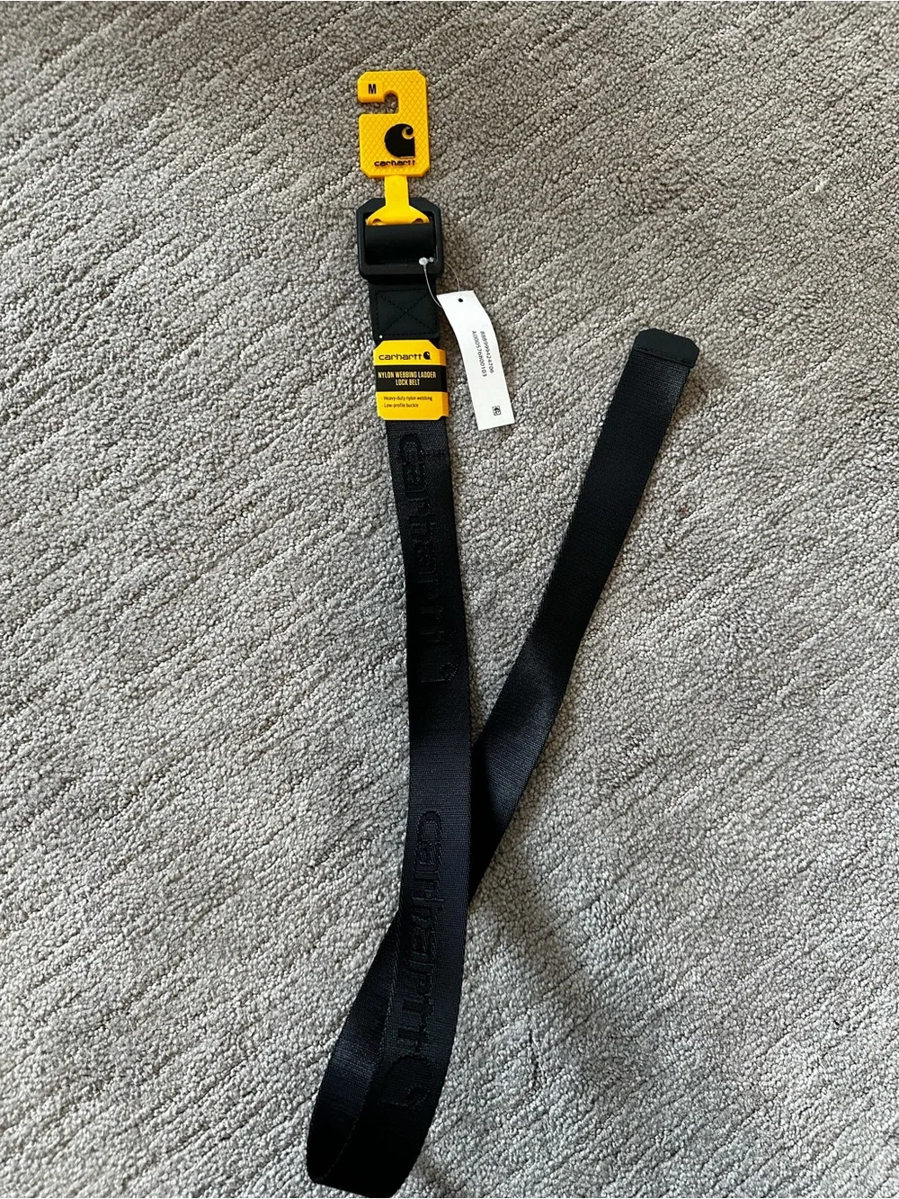 Carhartt Black Webbing Belt with Embossed Logo